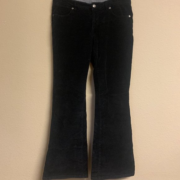 Corduroy low rise flared pants - Picture 1 of 5